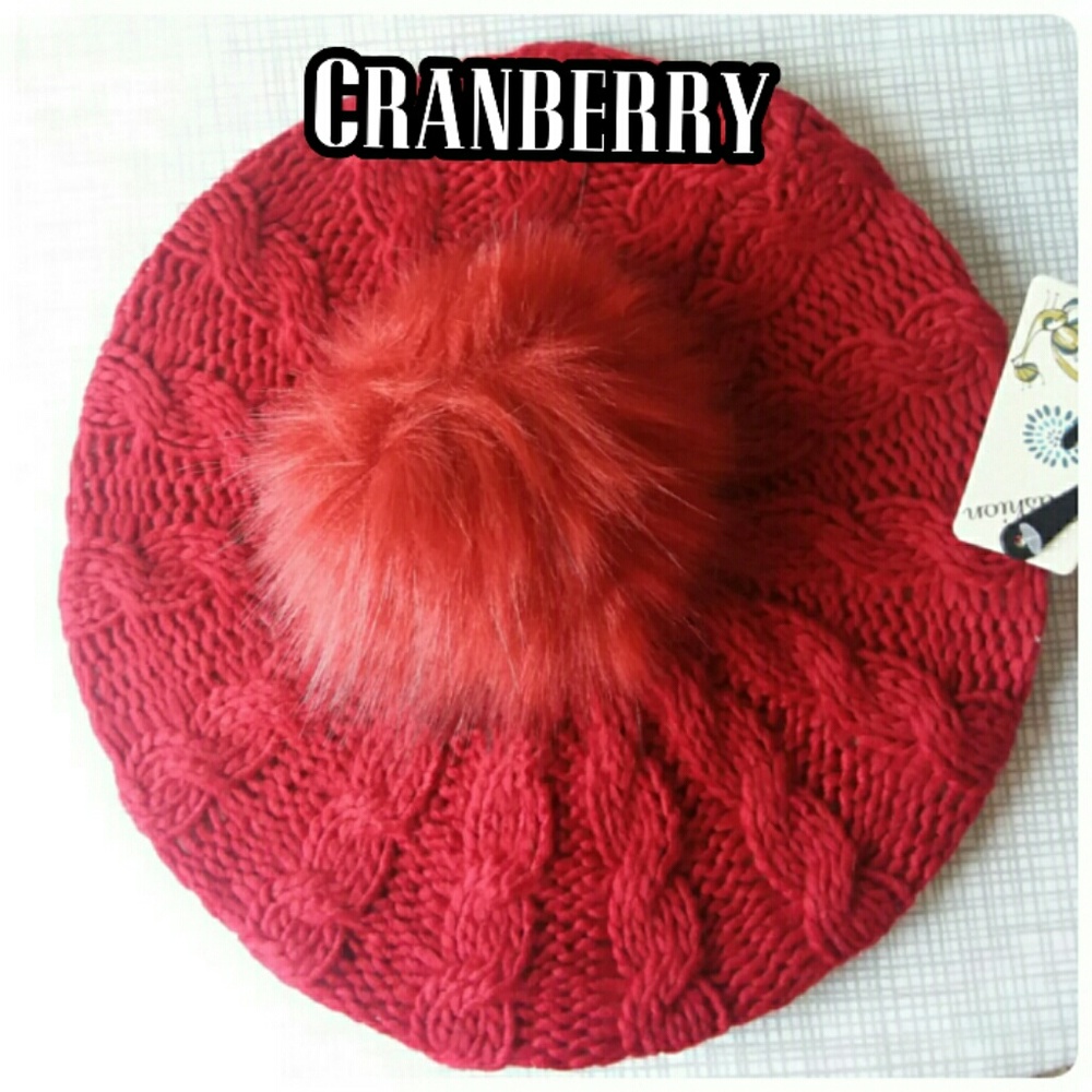🔥5 COLORS!🔥 🍁KNIT POMPOM BERET!🍁 - Picture 5 of 8